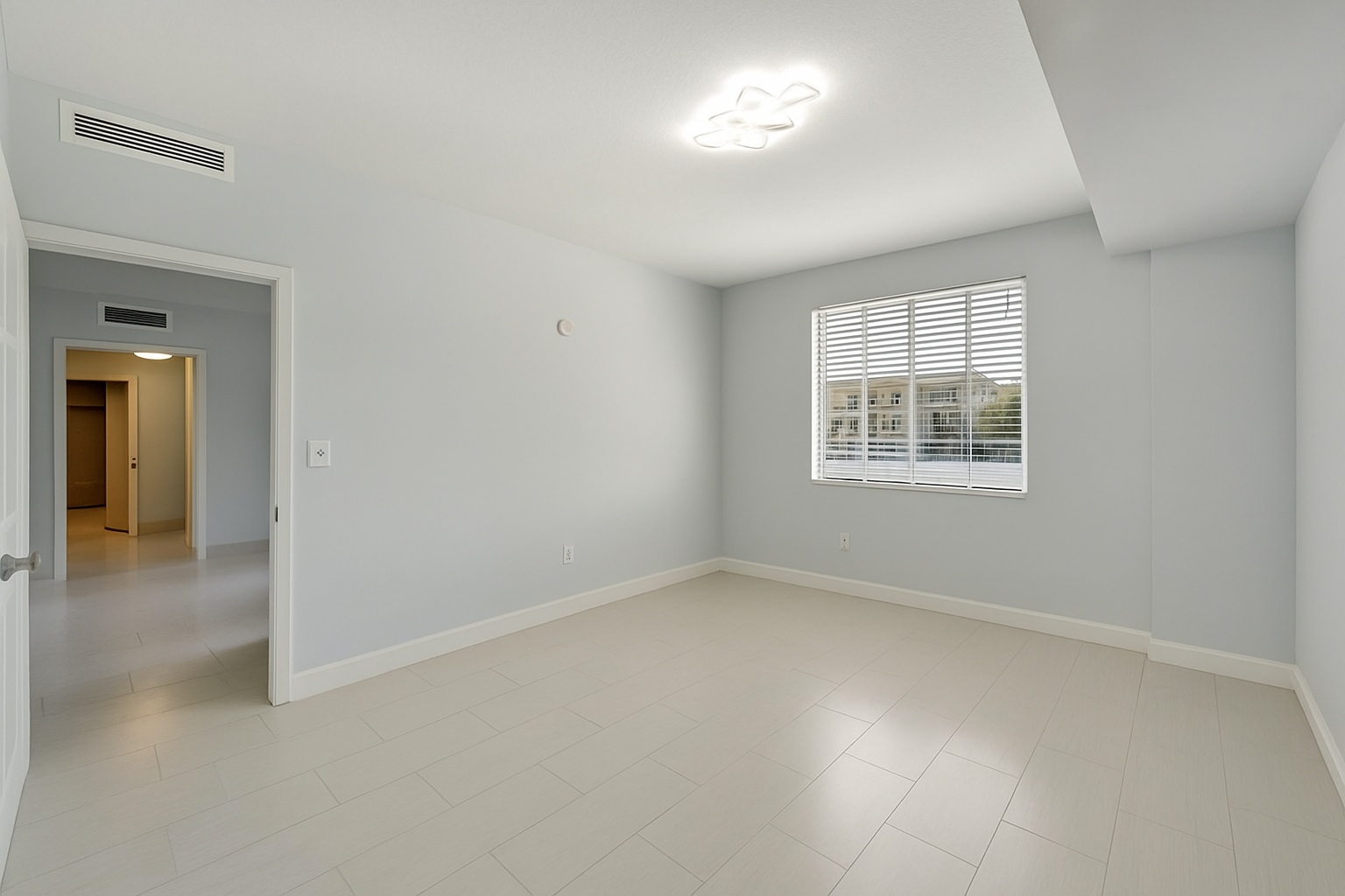 Room after AI furniture removal for real estate photo editing